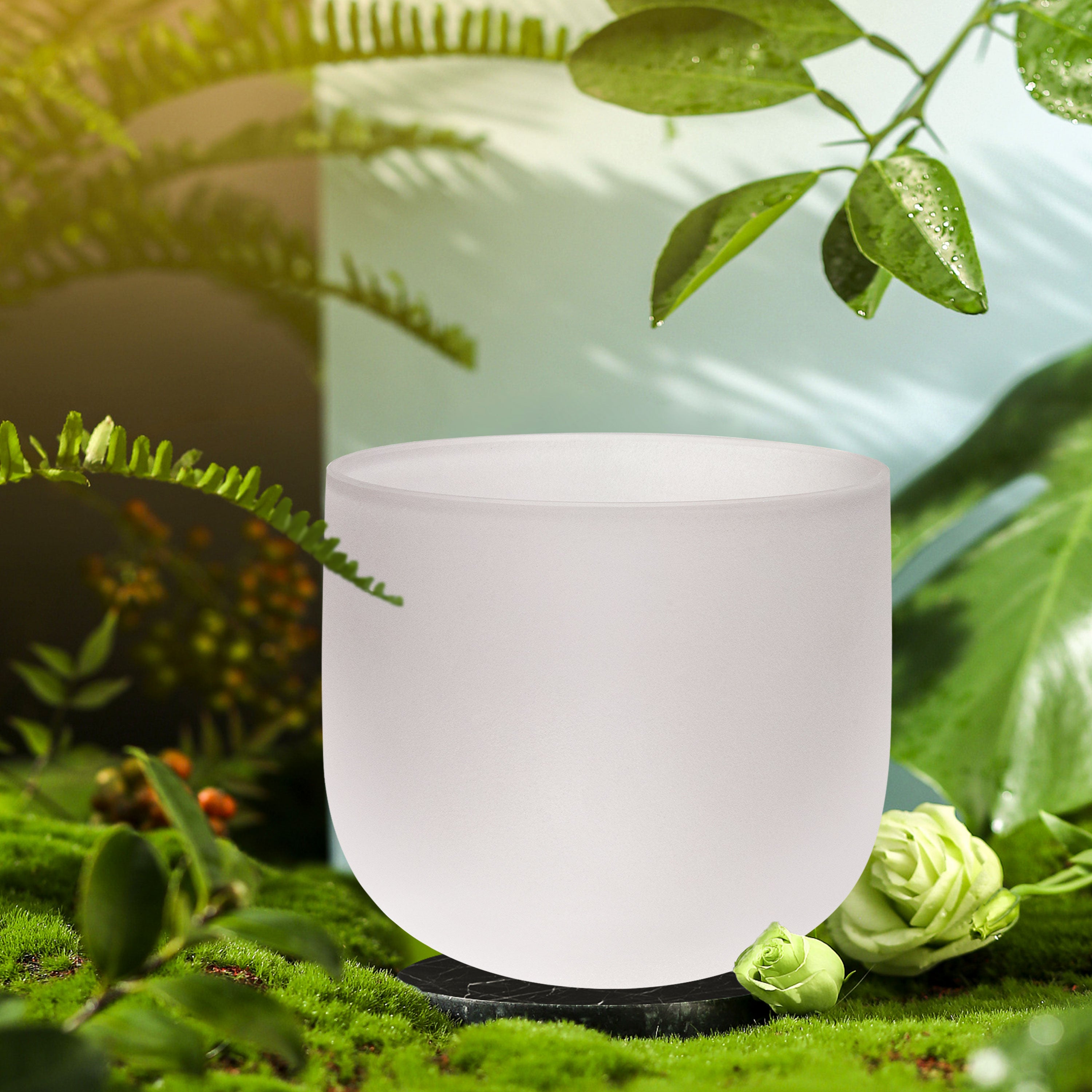 TOPFUND 432Hz Chakra A Note Crystal Singing Bowl Third Eye 13 inch - TOPFUND Crystal Singing Bowl